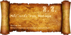Mészáros Natasa névjegykártya